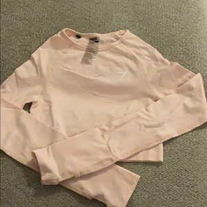 Vital Long Sleeve Crop Top - Blush Nude